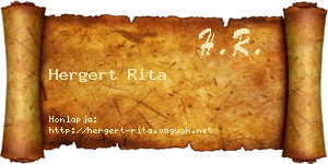 Hergert Rita névjegykártya